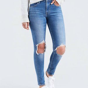 Levi's 721 High Rise Ripped Skinny Jeans